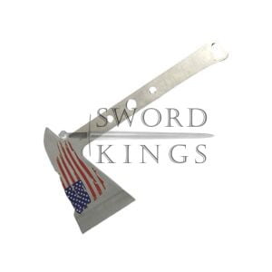 Perfect Point Silver Throwing Axe with USA flag