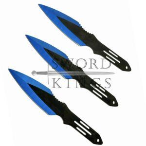 Blue Throwing knives Set of 3 with Sheath