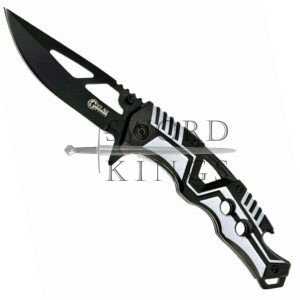 Tron Themed Black and Grey Folding Penknife with Belt Clip Bottle Opener