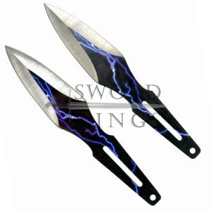Lightning Bolt Throwing Knives Set of 2 with Sheath