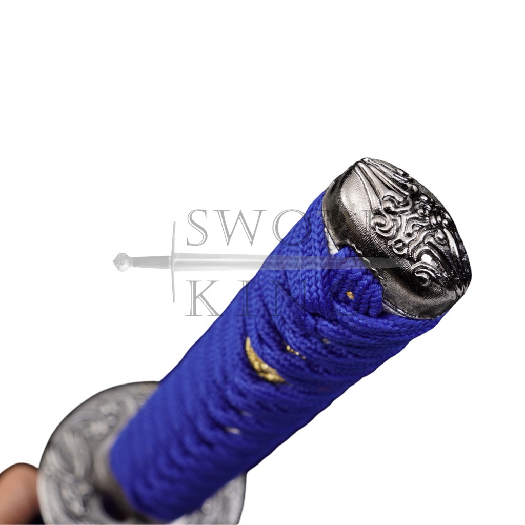 BLUE CARVED DRAGON STRAIGHT SWORD - Image 10