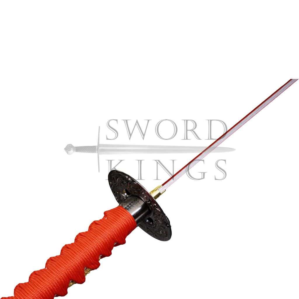 RED CARVED DRAGON STRAIGHT SWORD - Image 14
