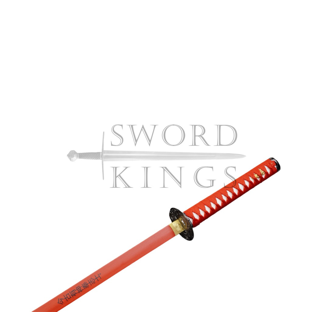 RED CARVED DRAGON STRAIGHT SWORD - Image 7