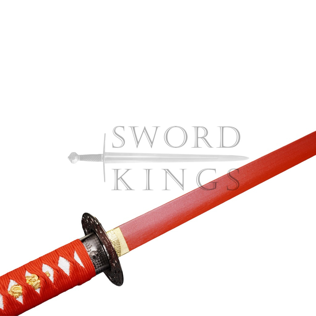 RED CARVED DRAGON STRAIGHT SWORD - Image 13