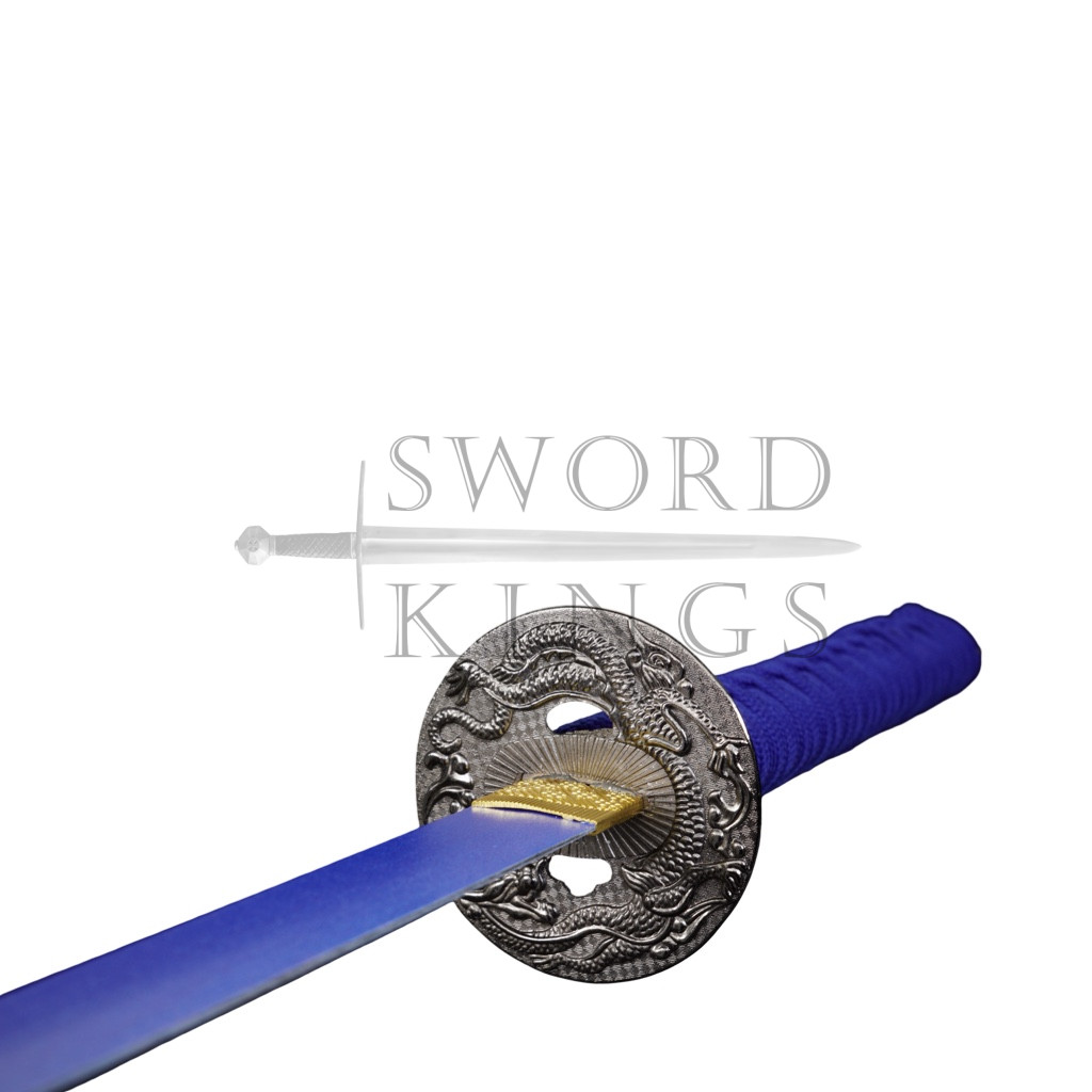 BLUE CARVED DRAGON STRAIGHT SWORD - Image 8